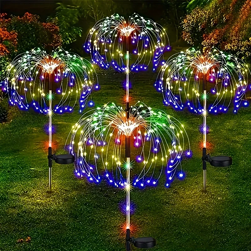 Outdoor Lighting Yard Stakes - 150LED Lampu Kembang Api Dandelion Taman