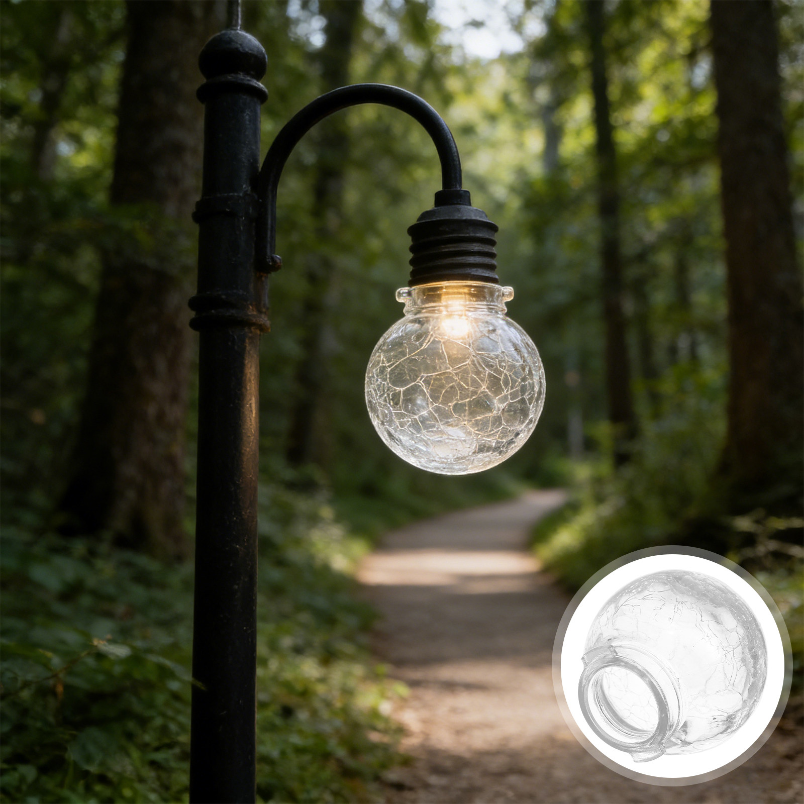 Outdoor Lighting Glass Replacement - 8 Buah Kap Lampu Kaca Bulat