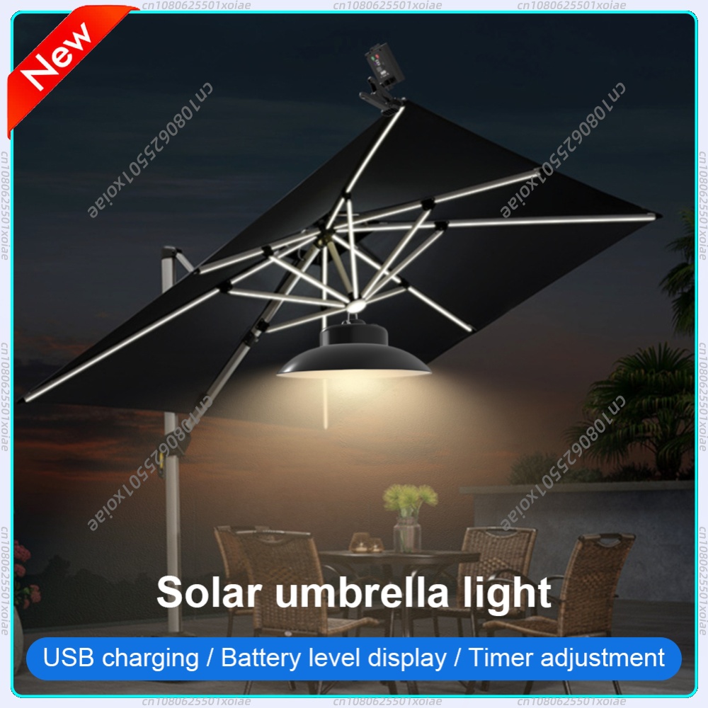 Umbrella Led Clip - Lampu Payung Teras Tenaga Surya dengan