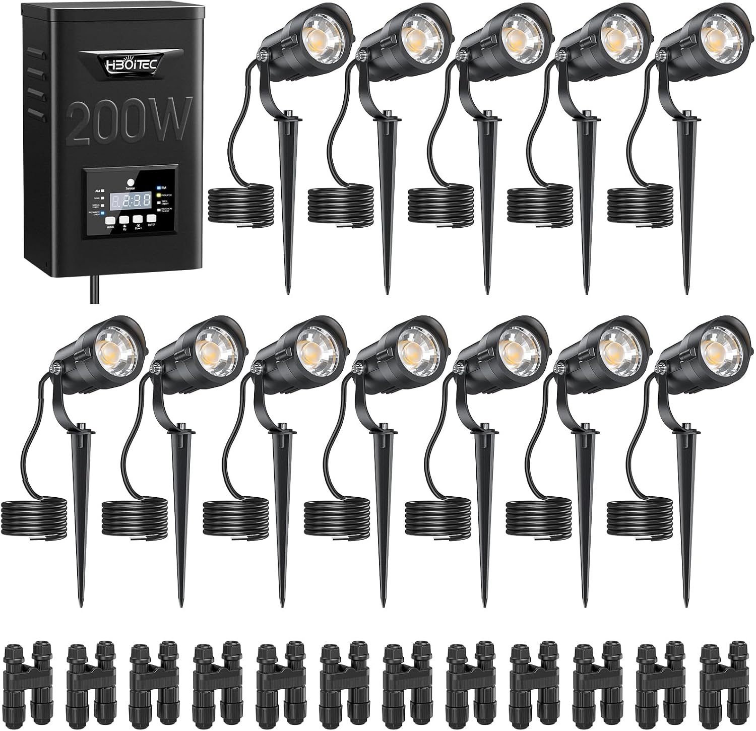 Outdoor Lighting Kits Low Voltage - Kit Pencahayaan Lanskap 12W, Trafo Tegangan
