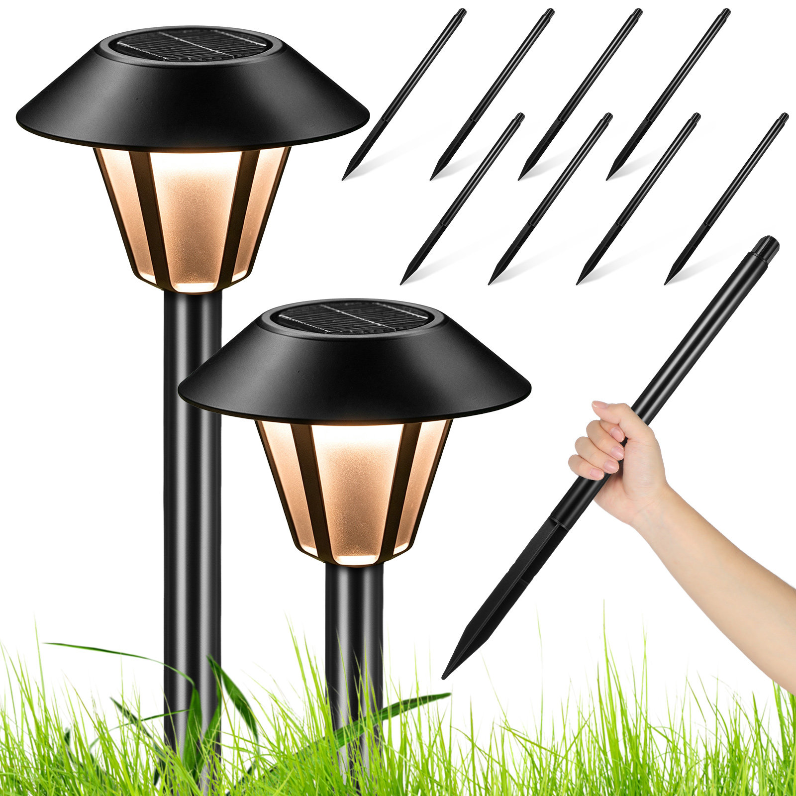 8 Set Tiang Lampu Tenaga Surya - Outdoor Lighting Yard Stakes ulasan dan harga