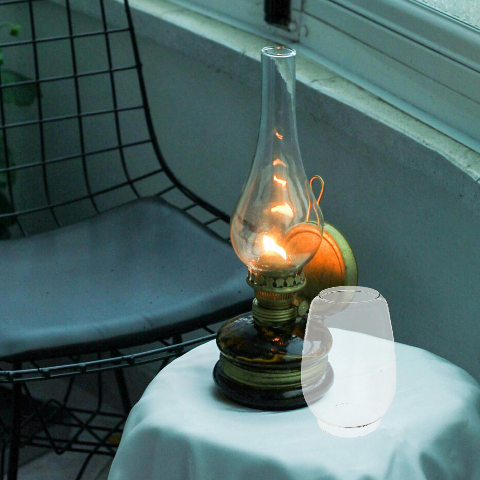 2 Buah Kap Lampu Minyak Gaya V - Outdoor Lighting Glass Replacement ulasan dan harga