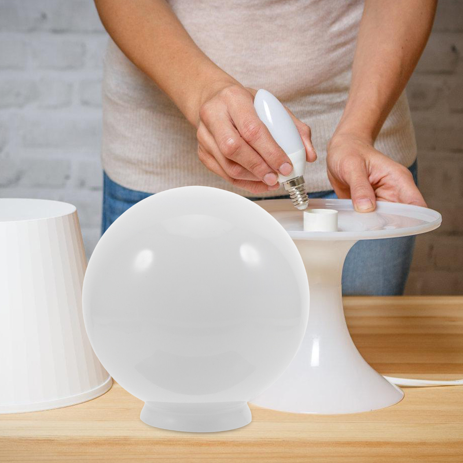 Kap Lampu Kaca Opal Putih Bula - Outdoor Lighting Glass Replacement ulasan dan harga