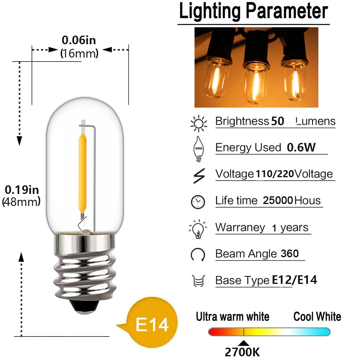 25 Buah LED T16 0.6W Bohlam La - Outdoor Lighting Glass Replacement ulasan dan harga